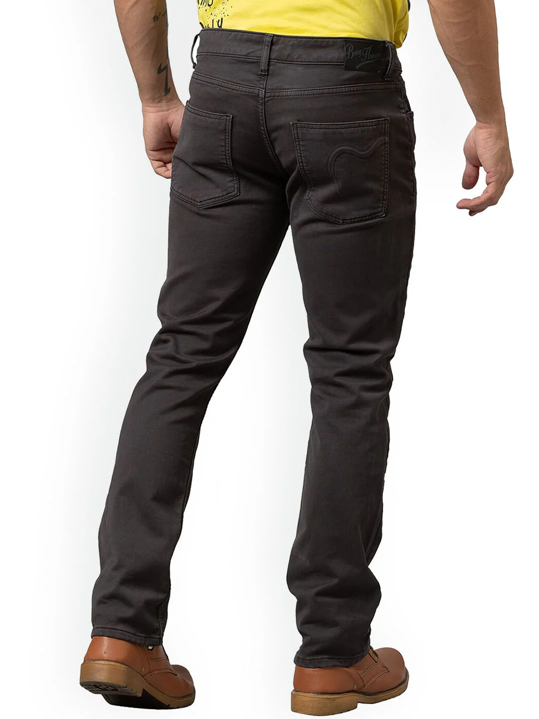 Being Human Men Charcoal Slim Fit Low Distress Jeans - Image 3