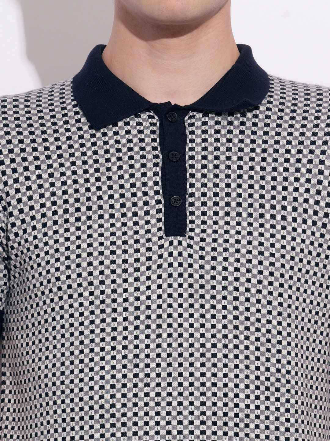 Being Human Men Checked Polo Collar T-shirt - Image 2