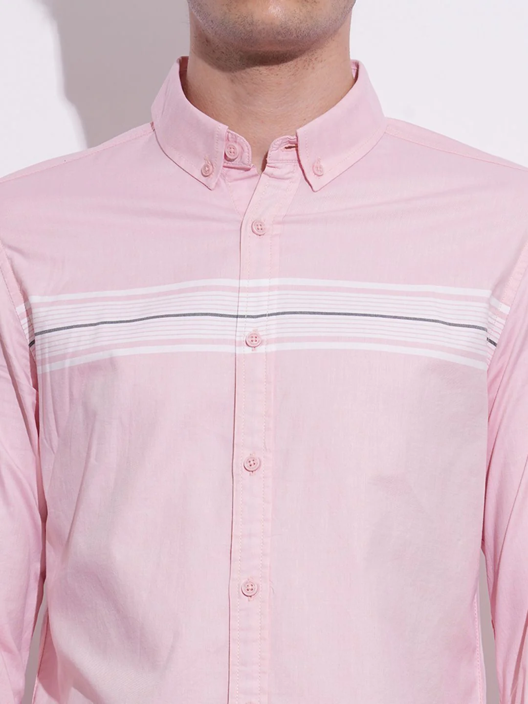 Being Human Men Classic Slim Fit Horizontal Stripes Opaque Striped Casual Shirt - Image 2