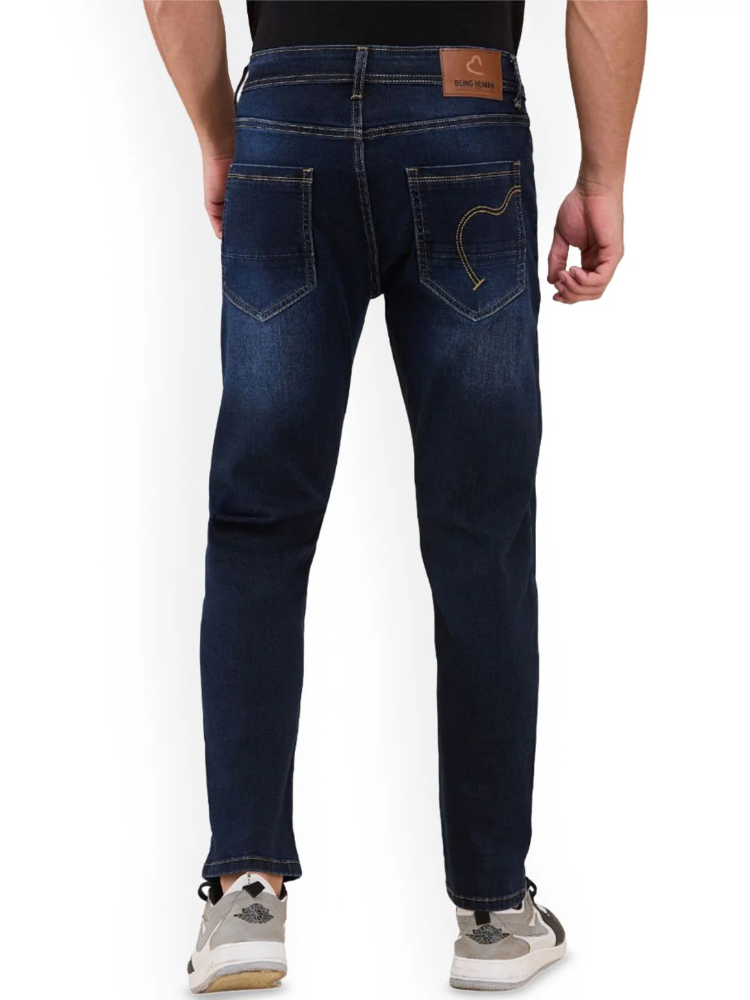 Being Human Men Classic Slim Fit Mildly Distressed Light Fade Stretchable Jeans - Image 3