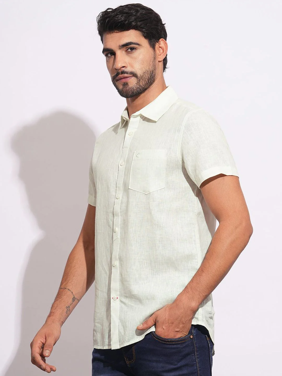 Being Human Men Classic Slim Fit Opaque Casual Shirt - Image 3