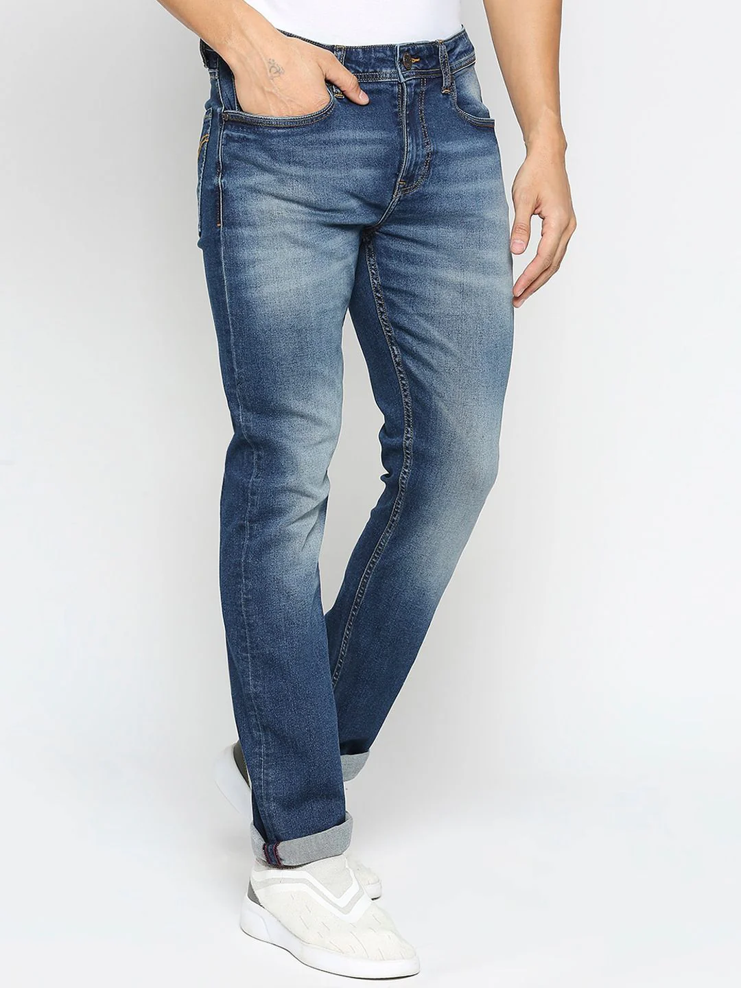 Being Human Men Clean Look Slim Fit Heavy Fade Jeans - Image 2