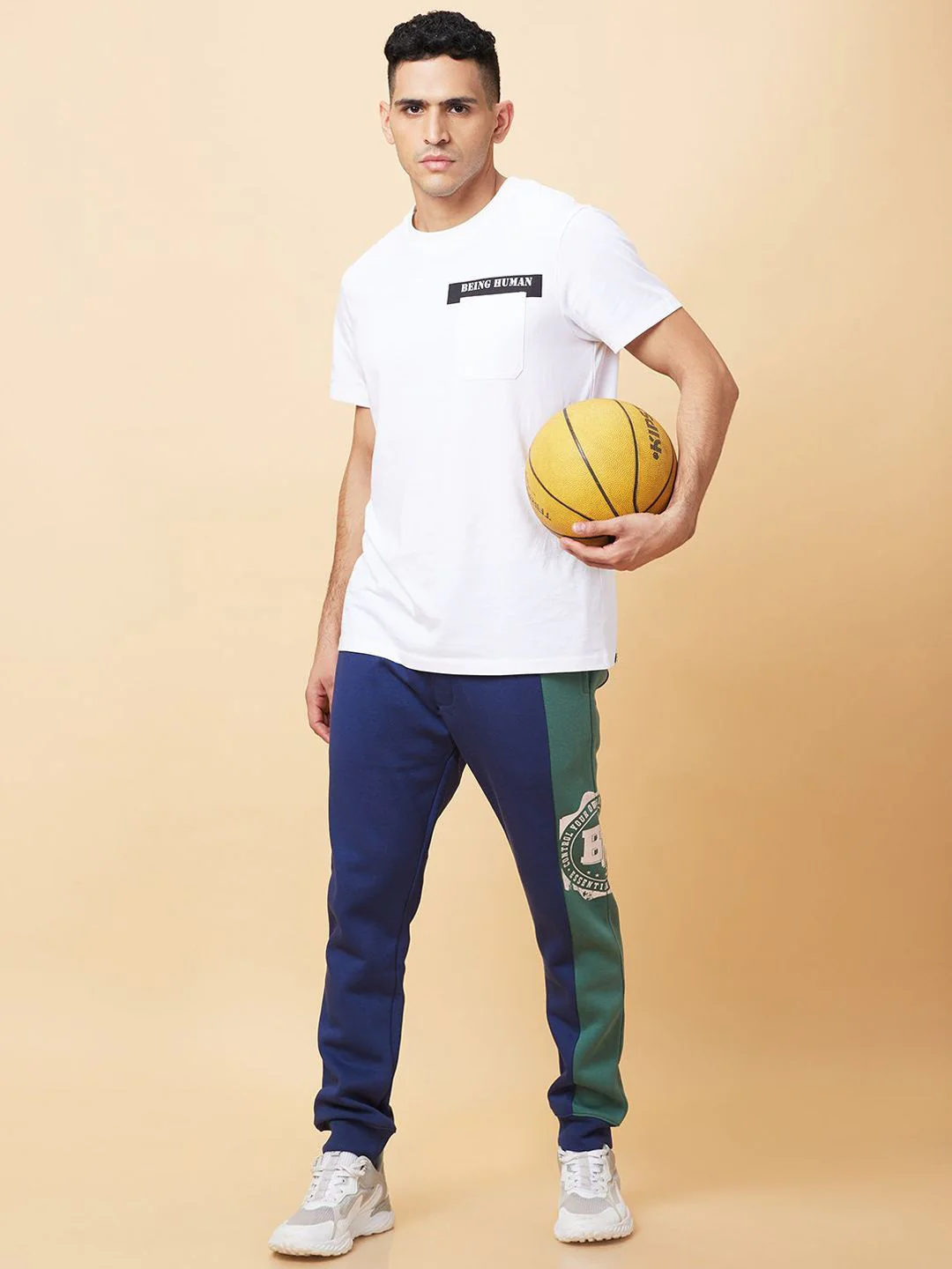 Being Human Men Colorblocked Mid Rise Joggers - Image 4