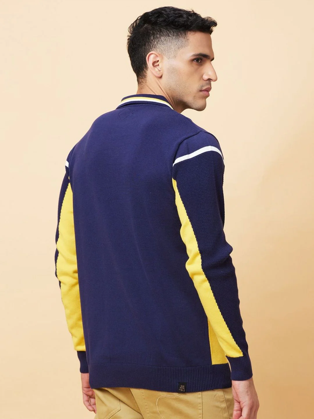 Being Human Men Colourblocked Polo Collar Pockets Pure Cotton T-shirt - Image 3