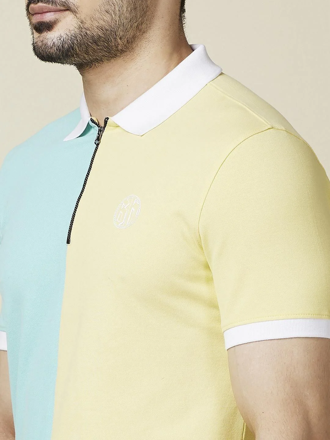 Being Human Men Colourblocked Polo Collar Slim Fit T-shirt - Image 2