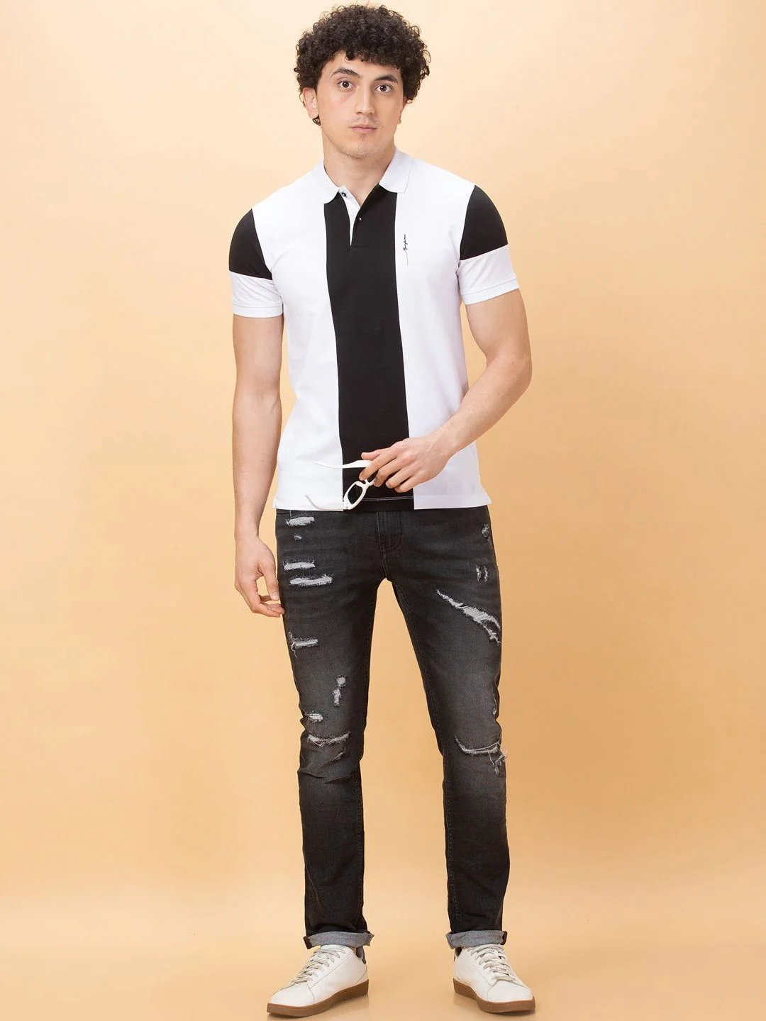 Being Human Men Colourblocked Polo Collar T-shirt - Image 4