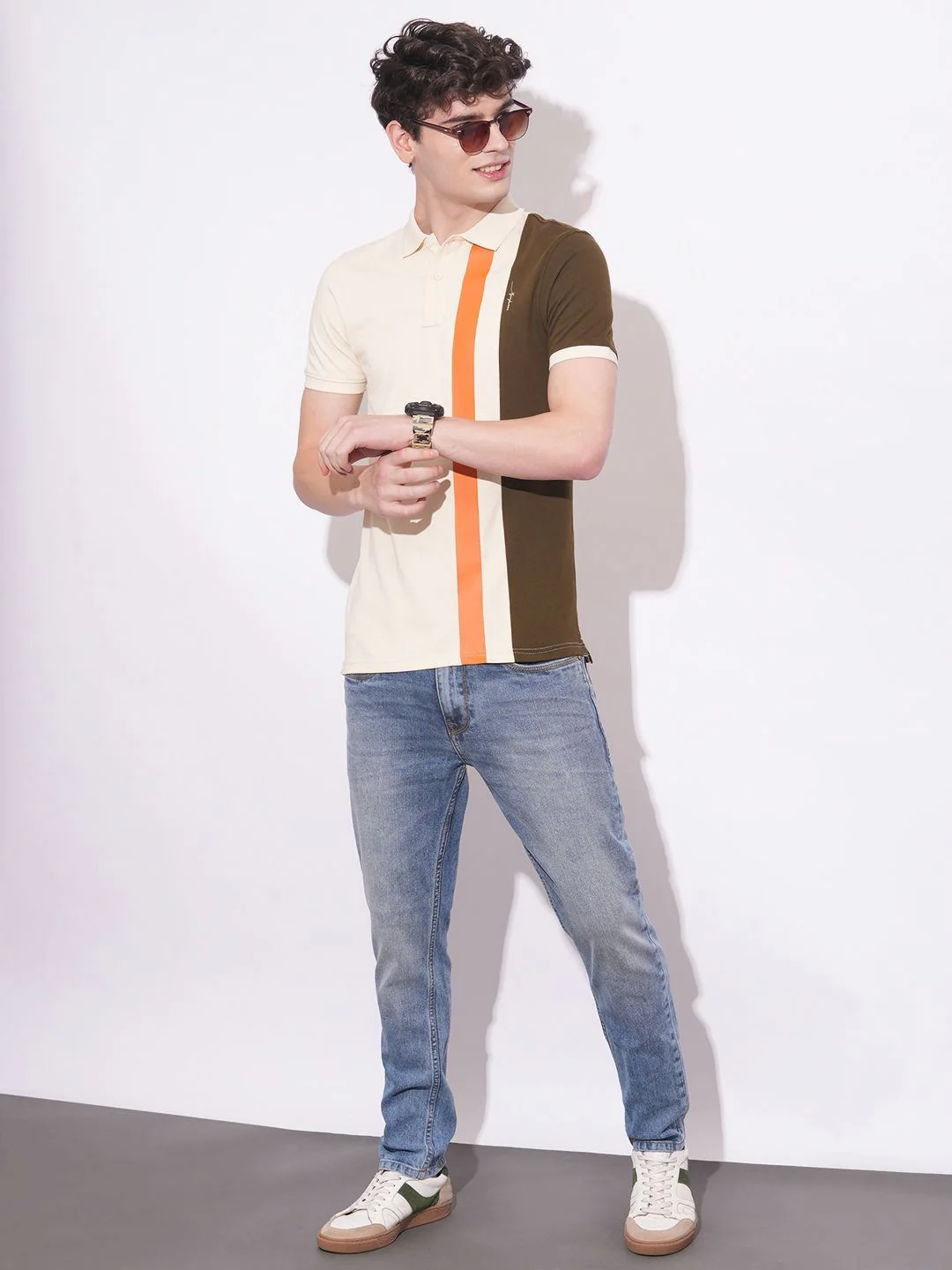 Being Human Men Colourblocked Polo Collar T-shirt - Image 4