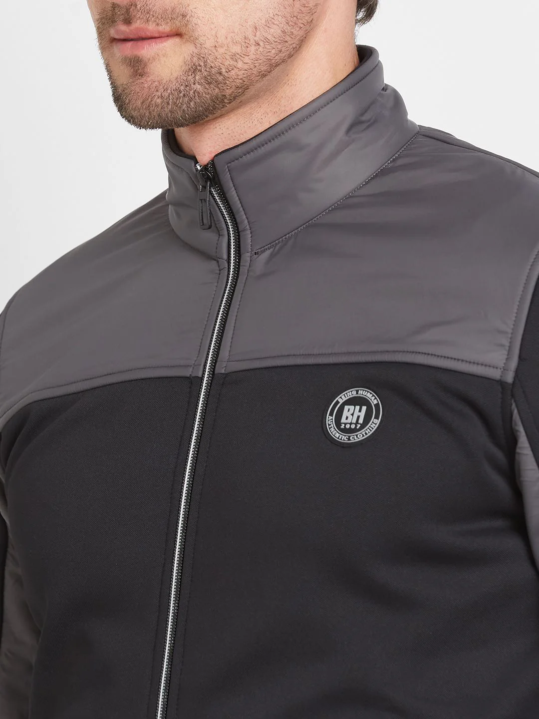 Being Human Men Colourblocked Sporty Jacket with Patchwork - Image 2