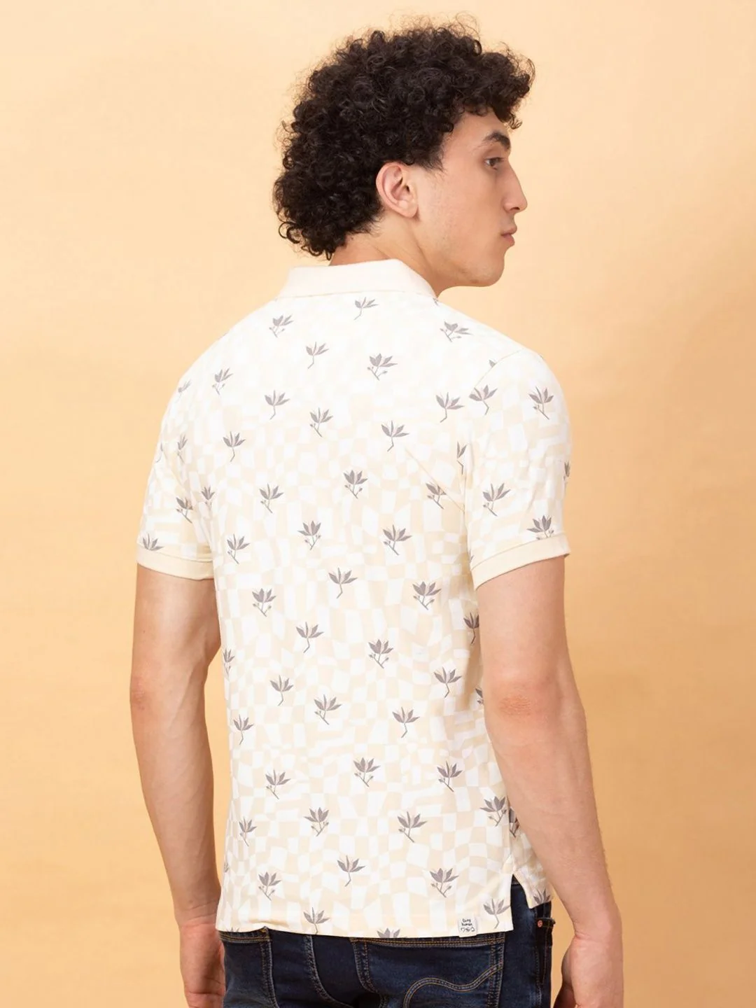 Being Human Men Floral Printed Polo Collar Applique T-shirt - Image 3