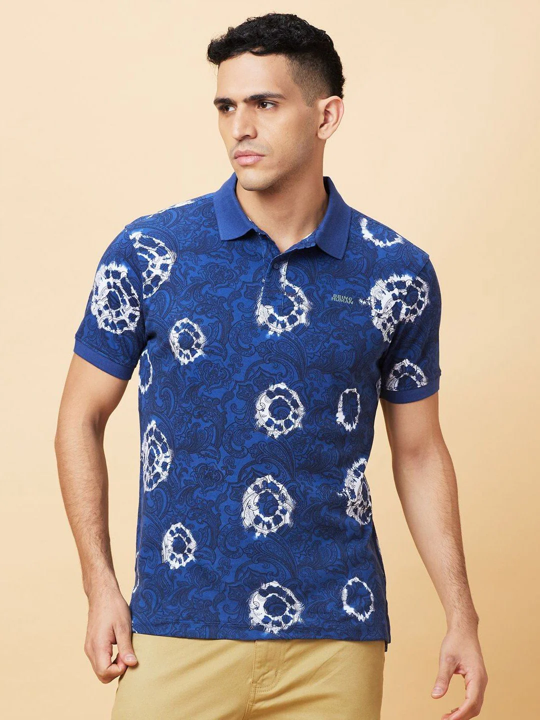 Being Human Men Floral Printed Polo Collar T-shirt - Image 6