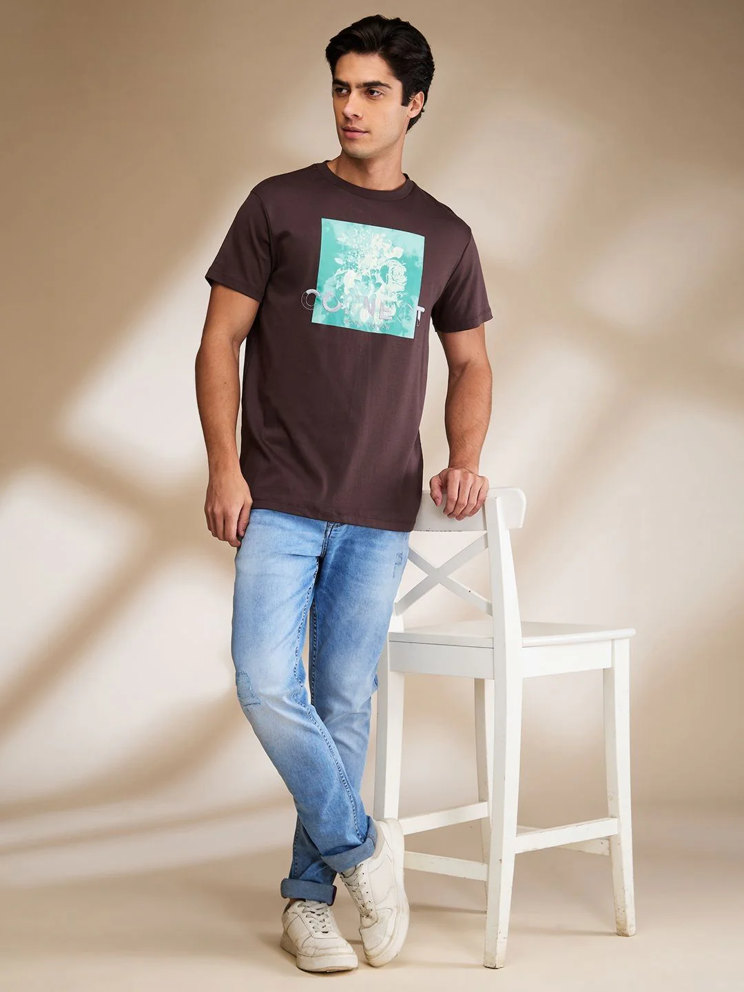 Being Human Men Floral Printed Raw Edge T-shirt - Image 4