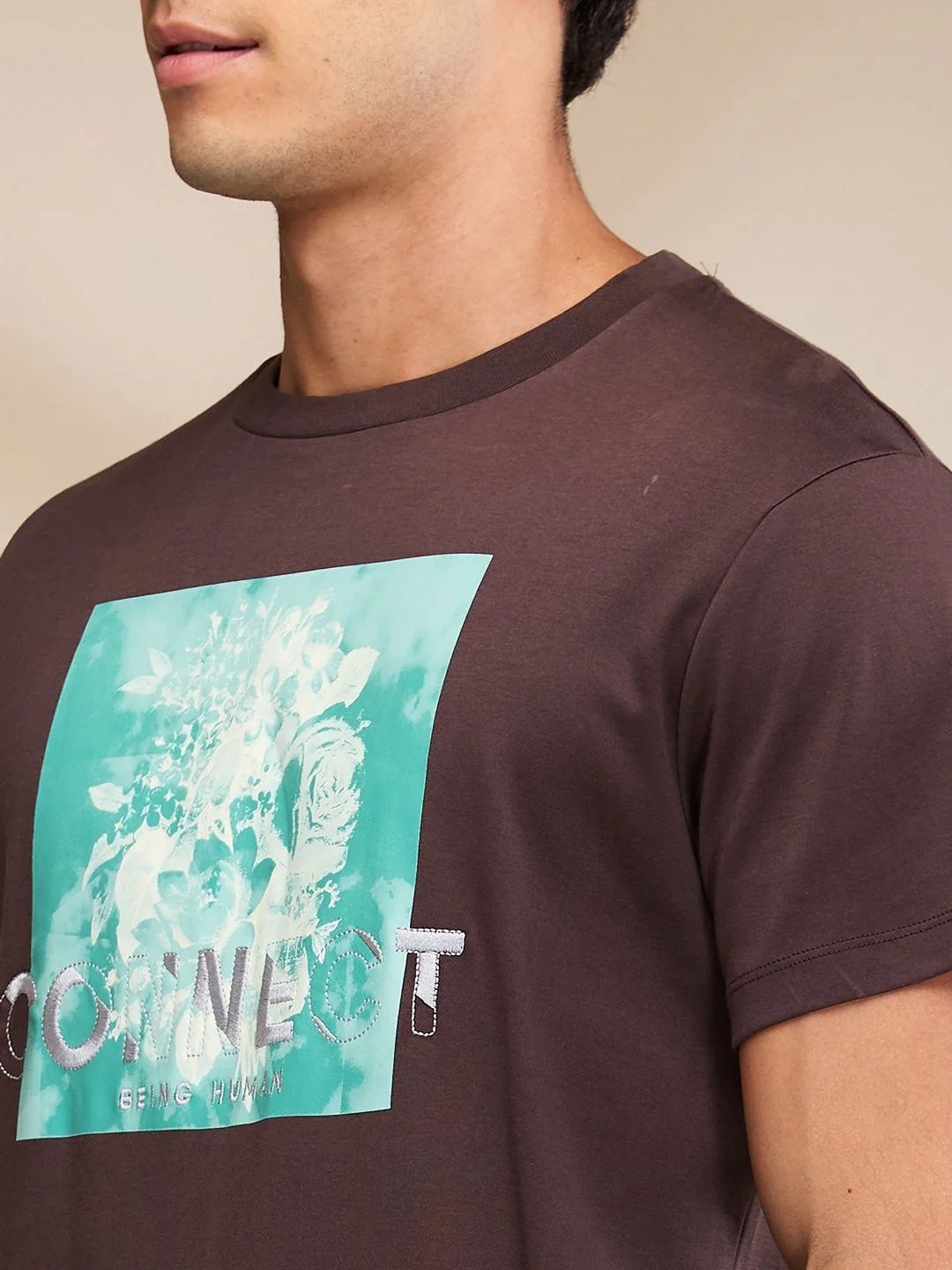 Being Human Men Floral Printed Raw Edge T-shirt - Image 5