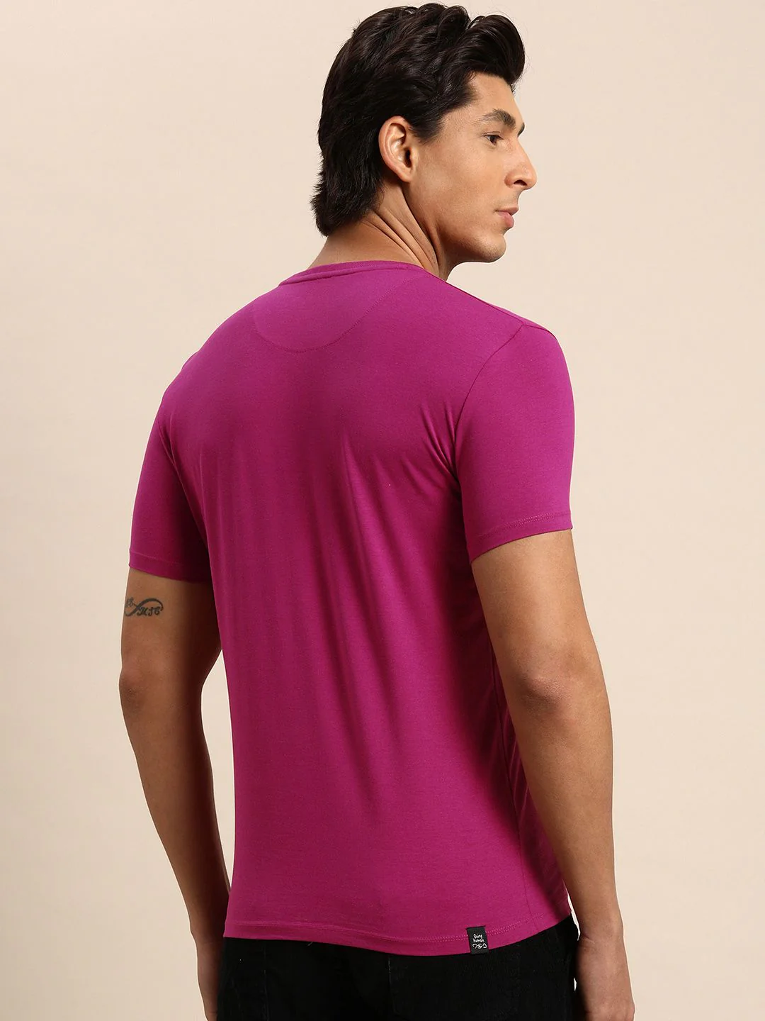 Being Human Men Fuchsia Pink Graphic Printed Pure Cotton T-shirt - Image 5