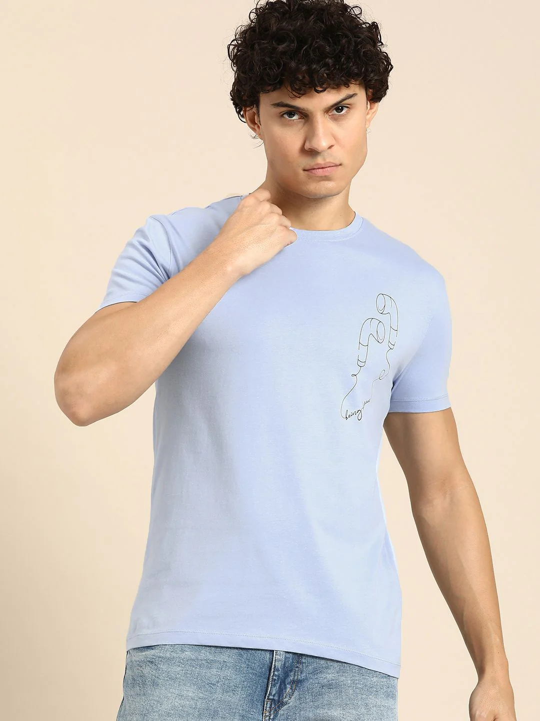 Being Human Men Graphic & Brand Logo Placement Print Pure Cotton T-shirt - Image 3