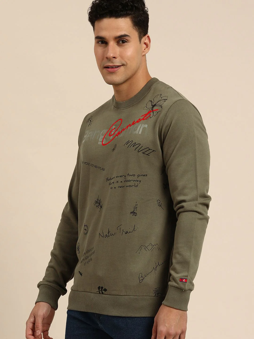 Being Human Men Graphic Printed Pure Cotton Sweatshirt - Image 5
