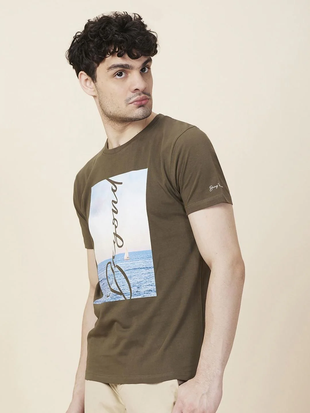 Being Human Men Graphic Printed Round Neck Cotton Slim Fit T-shirt - Image 3