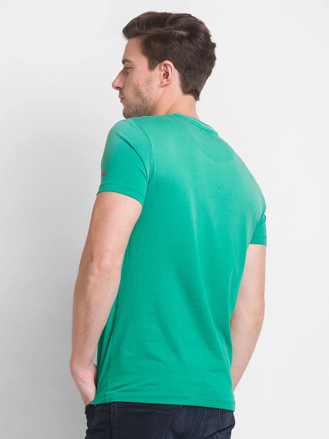 Being Human Men Green Printed Cotton T-shirt - Image 5