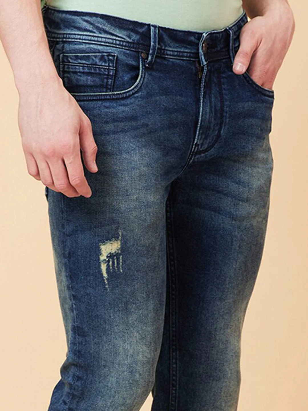 Being Human Men Low Distress Heavy Fade Jeans - Image 6