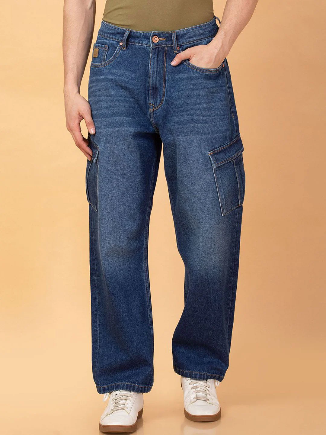 Being Human Men Low Distress Light Fade Jeans