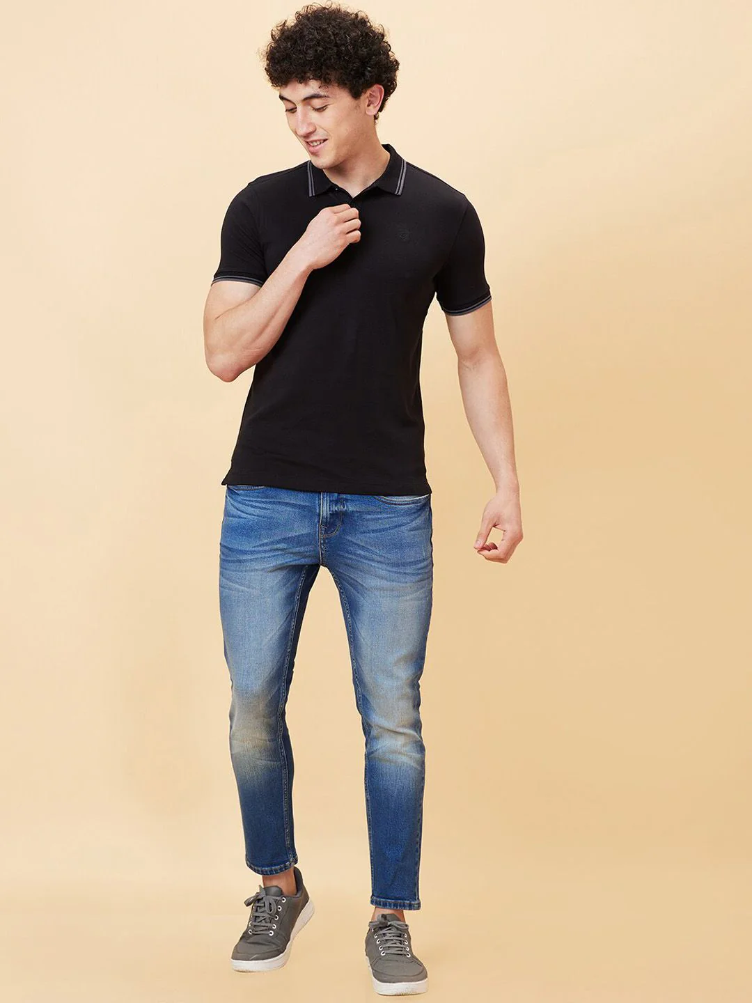 Being Human Men Mid Rise Clean Look Heavy Fade Cropped Jeans - Image 5