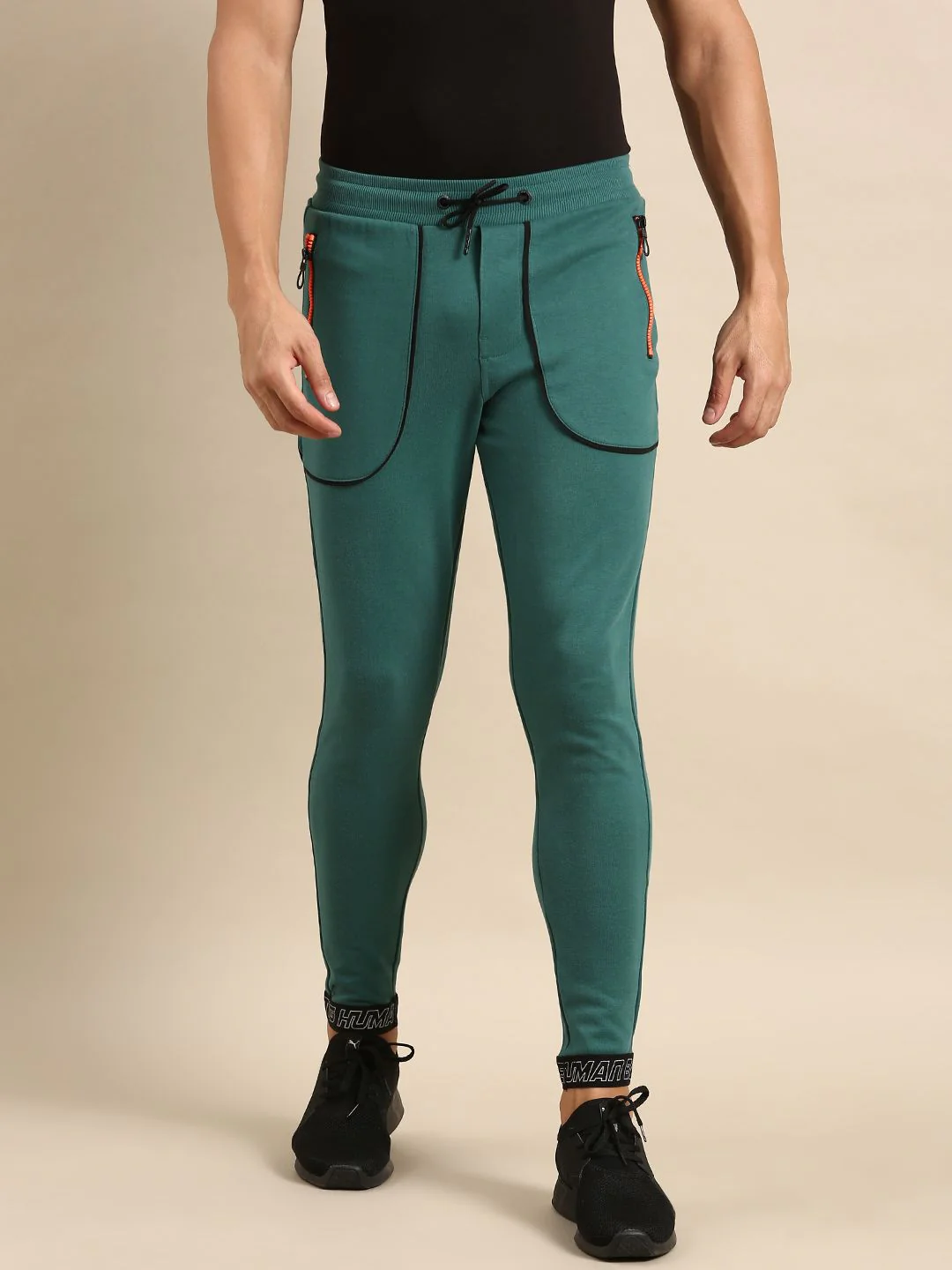 Being Human Men Mid-Rise Joggers With Side Pockets Detail - Image 2