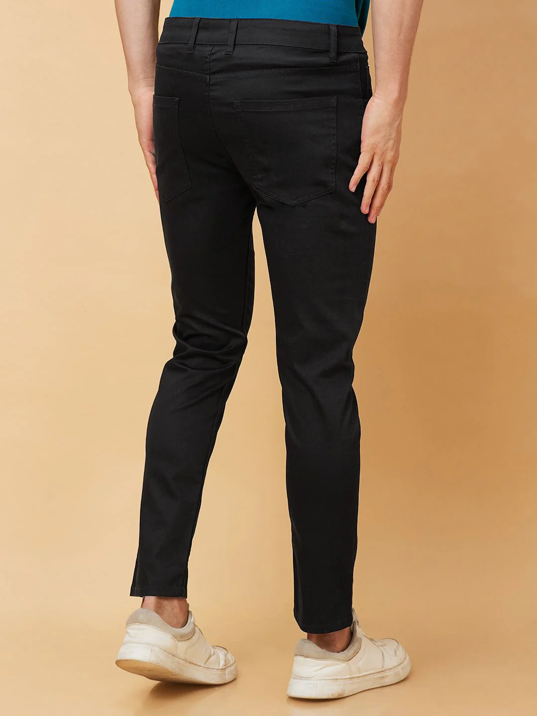 Being Human Men Mid Rise Solid Cropped Fit Chinos Trousers - Image 3
