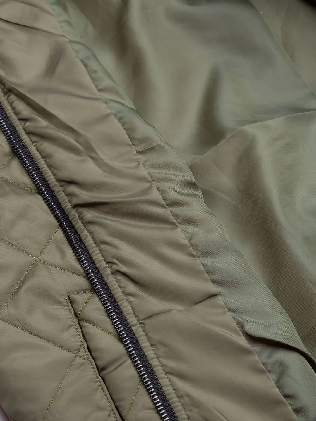 Being Human Men Olive Green Solid Quilted Jacket - Image 3