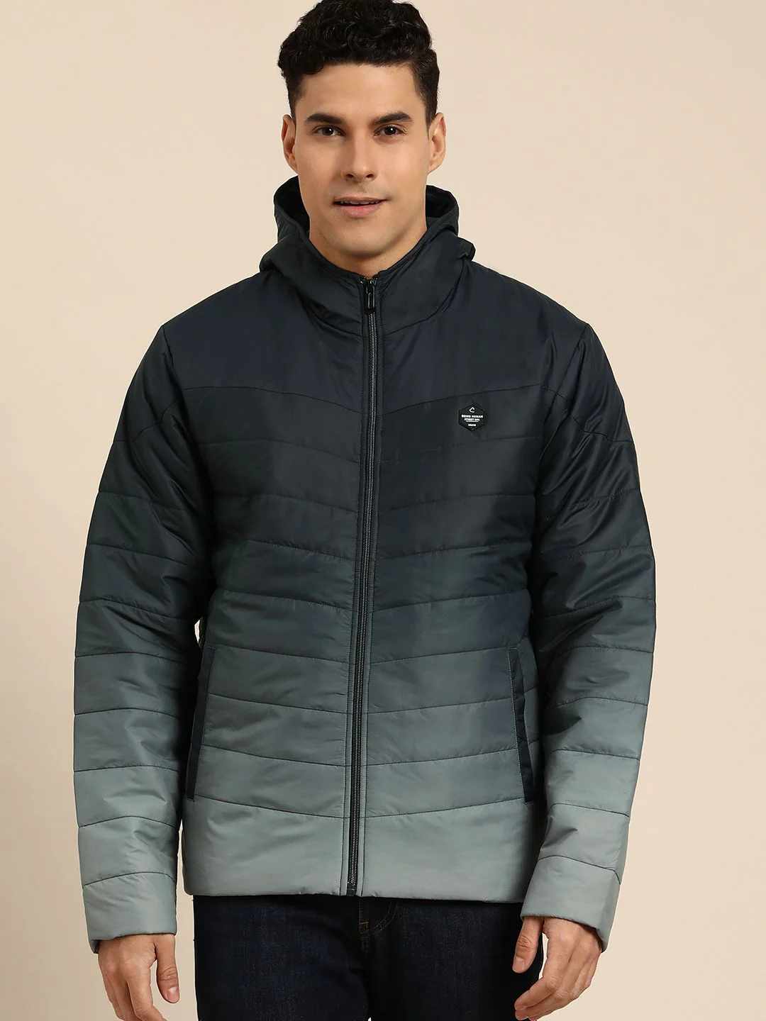 Being Human Men Ombre Hooded Padded Jacket - Image 3