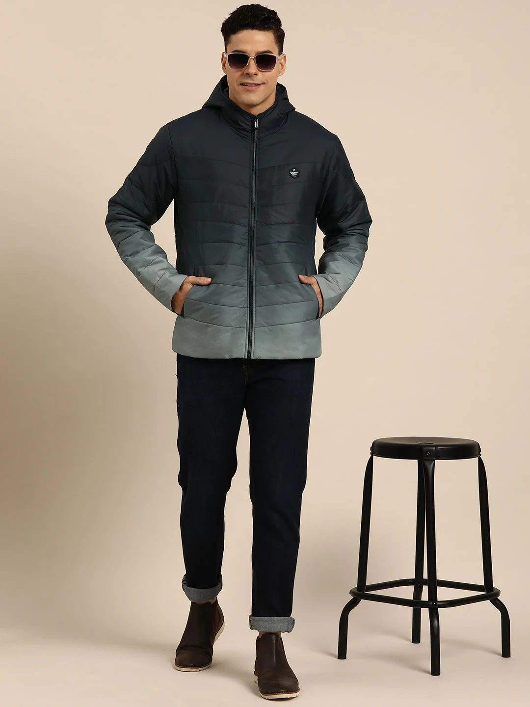 Being Human Men Ombre Hooded Padded Jacket - Image 6
