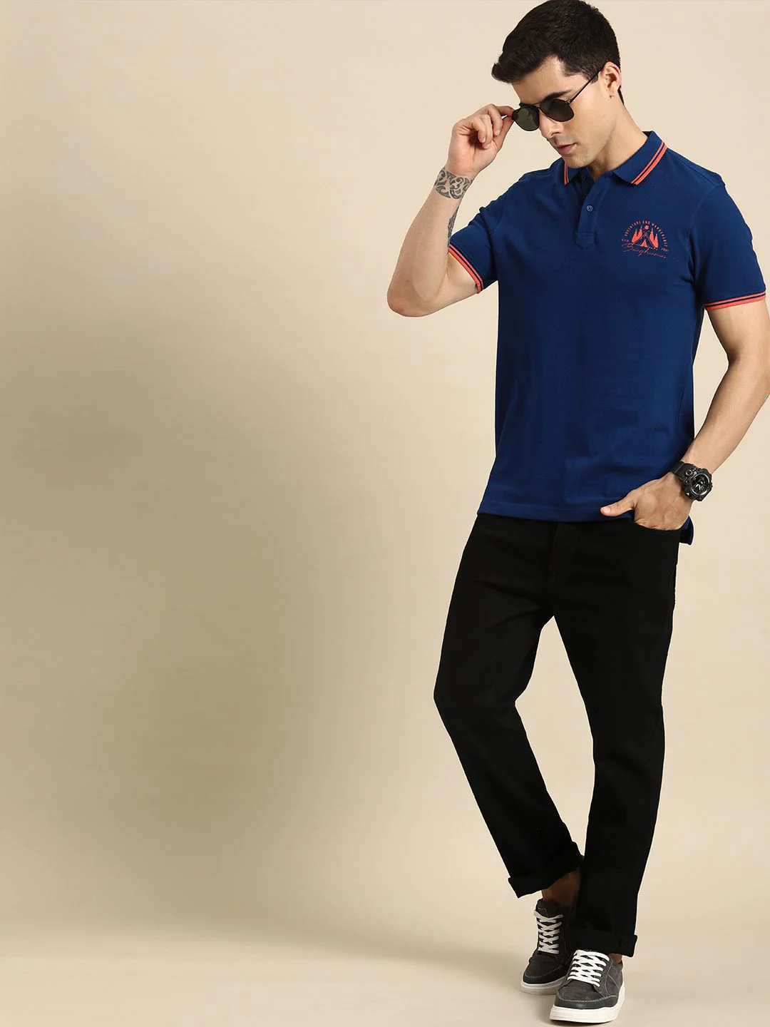 Being Human Men Polo Collar Pure Cotton T-shirt - Image 4