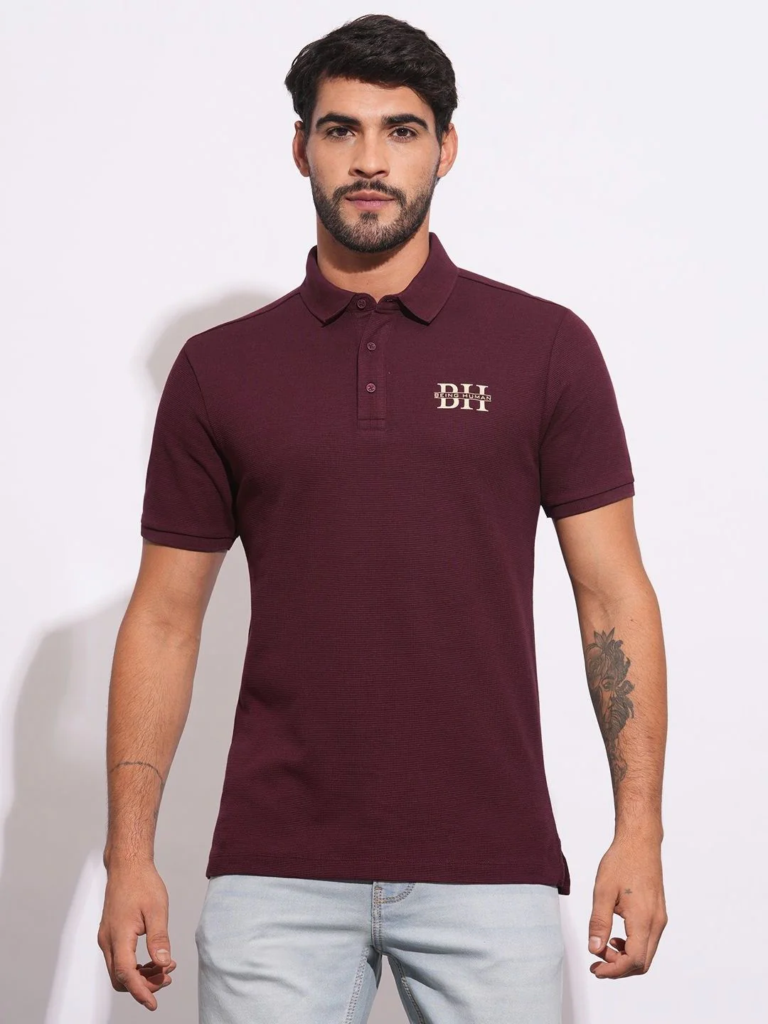 Being Human Men Polo Collar T-shirt