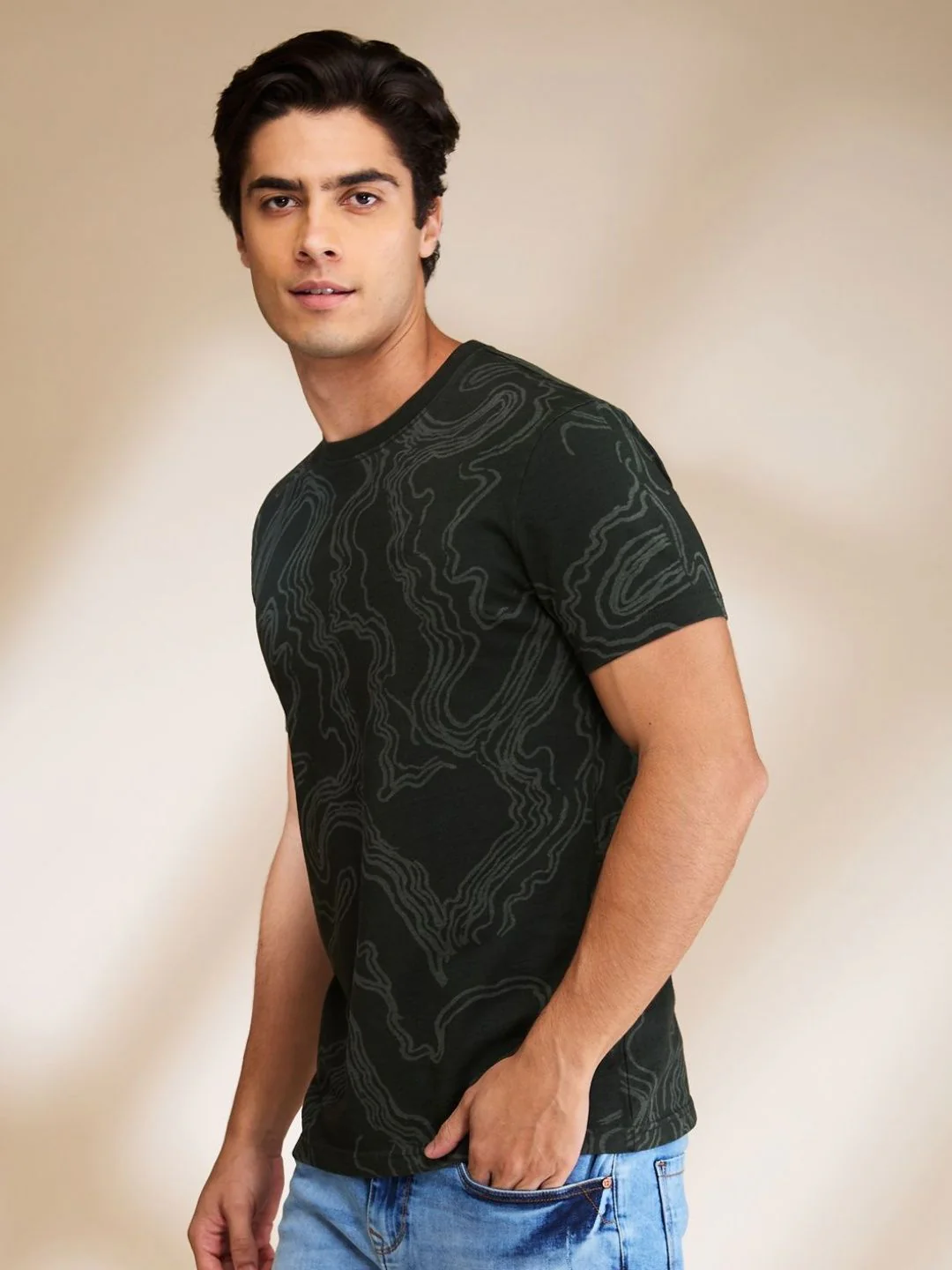 Being Human Printed Round Neck Raw Edge T-shirt - Image 2