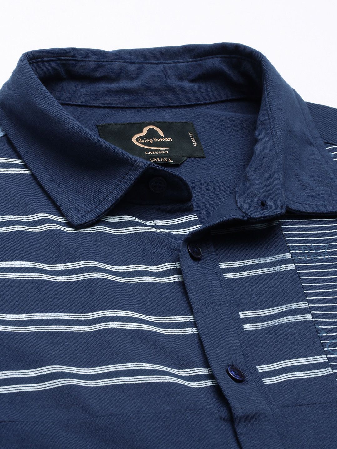 Being Human Men Pure Cotton Slim Fit Colourblocked Casual Shirt - Image 2