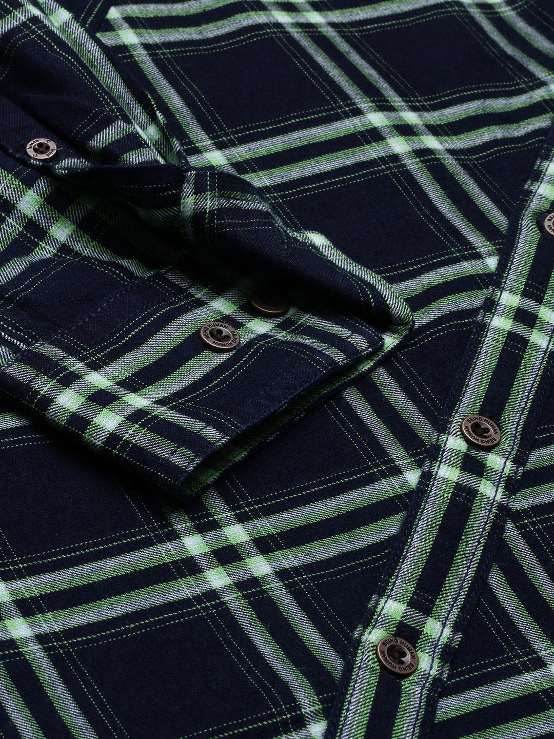 Being Human Men Pure Cotton Slim Fit Opaque Printed Casual Shirt - Image 3