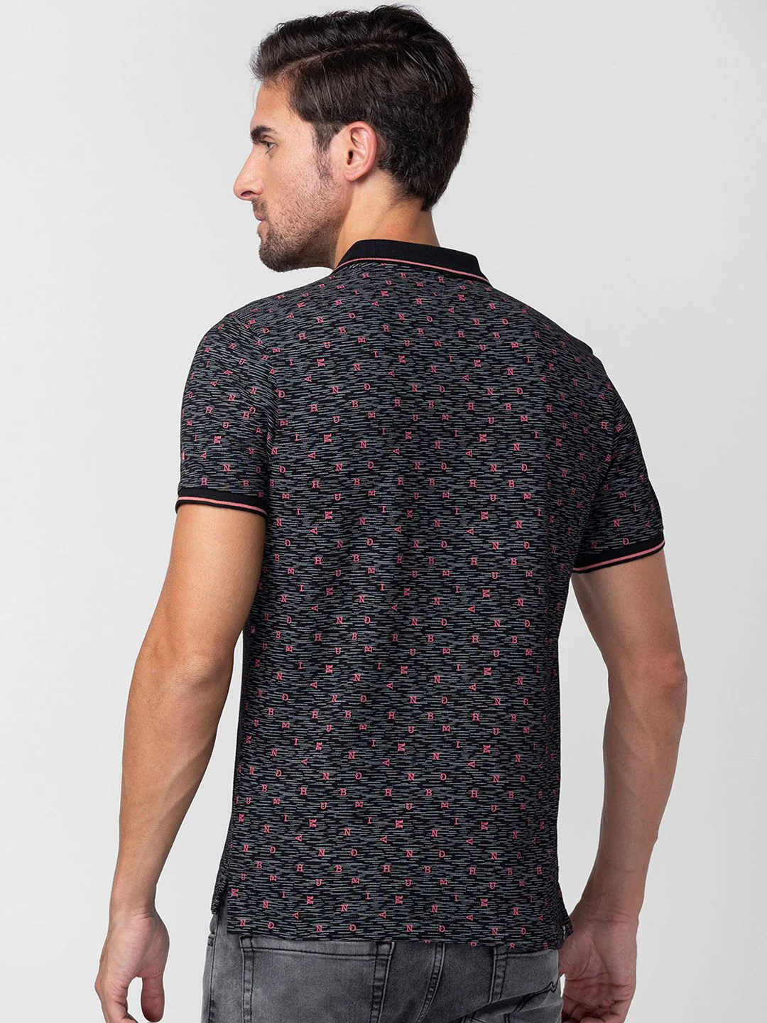 Being Human Men Pure Cotton Typography Printed Polo Collar T-shirt - Image 5