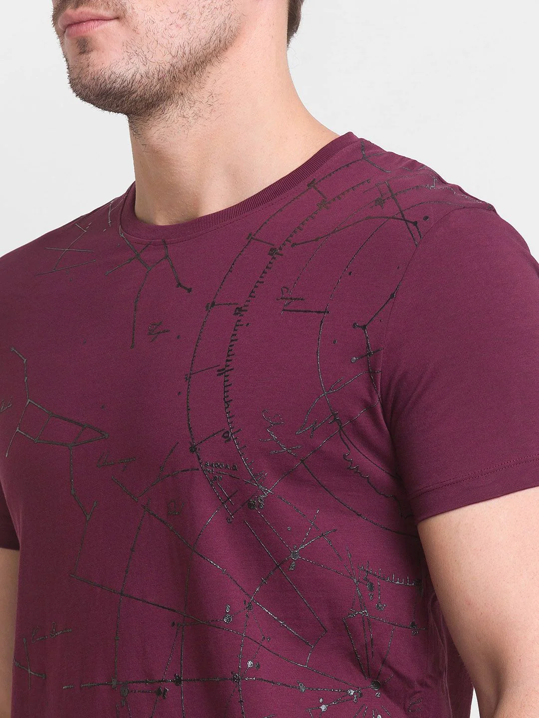 Being Human Men Purple Printed Cotton T-shirt - Image 2