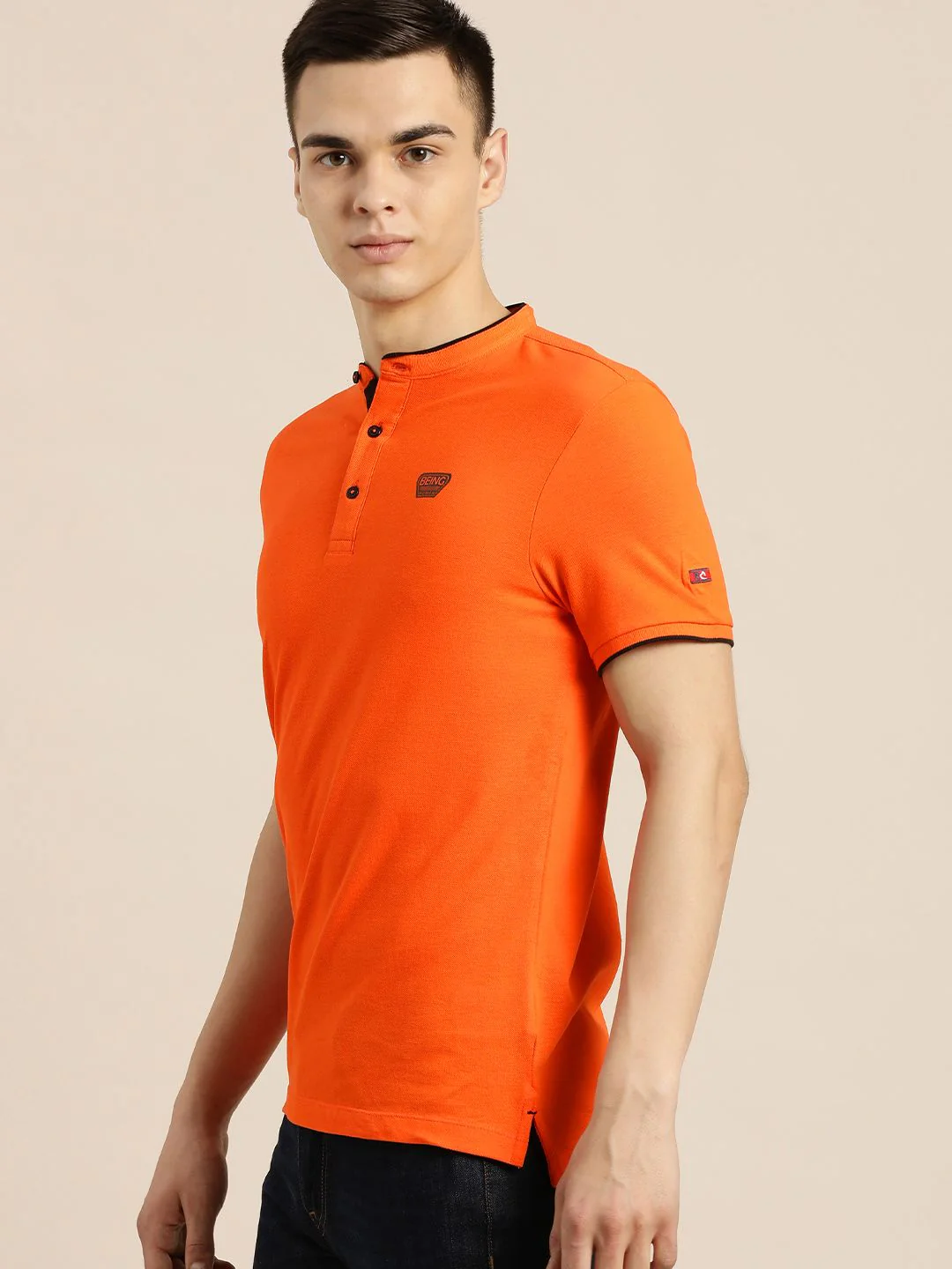 Being Human Men Red Polo Collar Pure Cotton T-shirt - Image 5