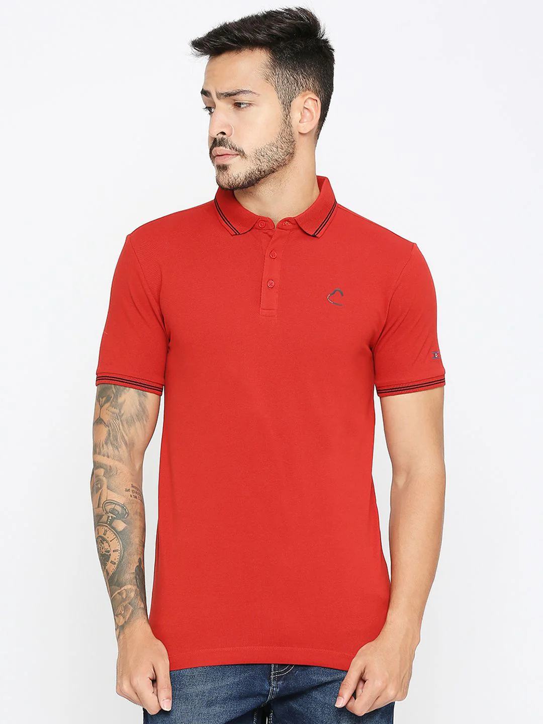 Being Human Men Red Polo Collar T-shirt - Image 6