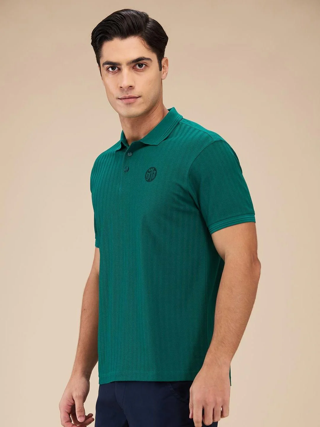 Being Human Men Self Design Polo Collar Cotton T-shirt - Image 3