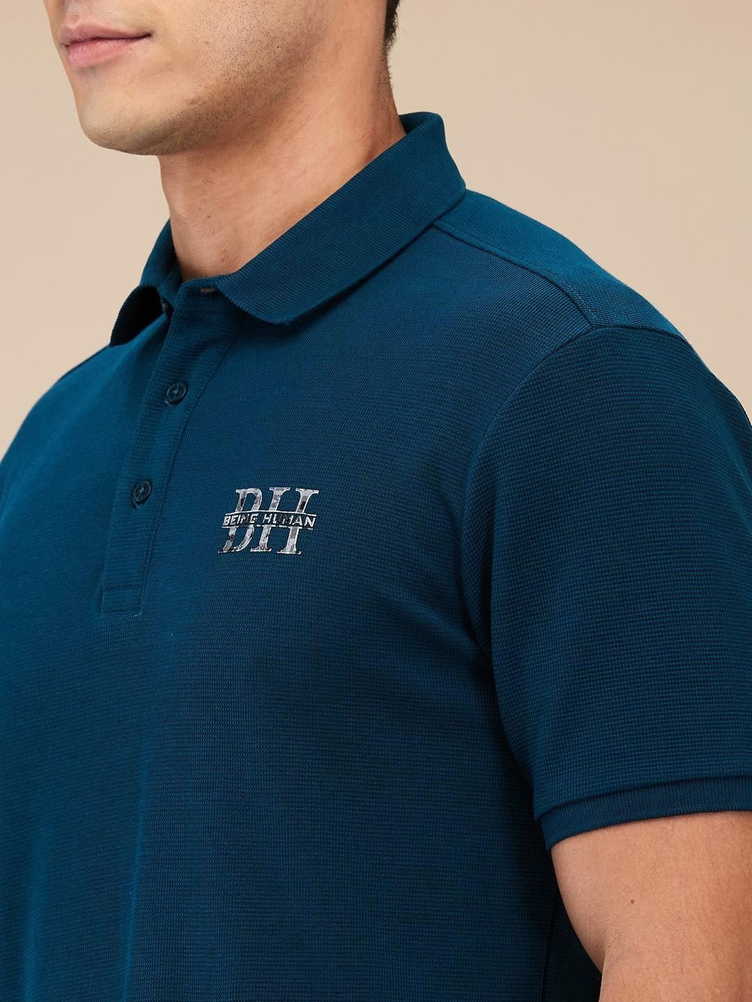 Being Human Men Self Design Polo Collar T-shirt - Image 2