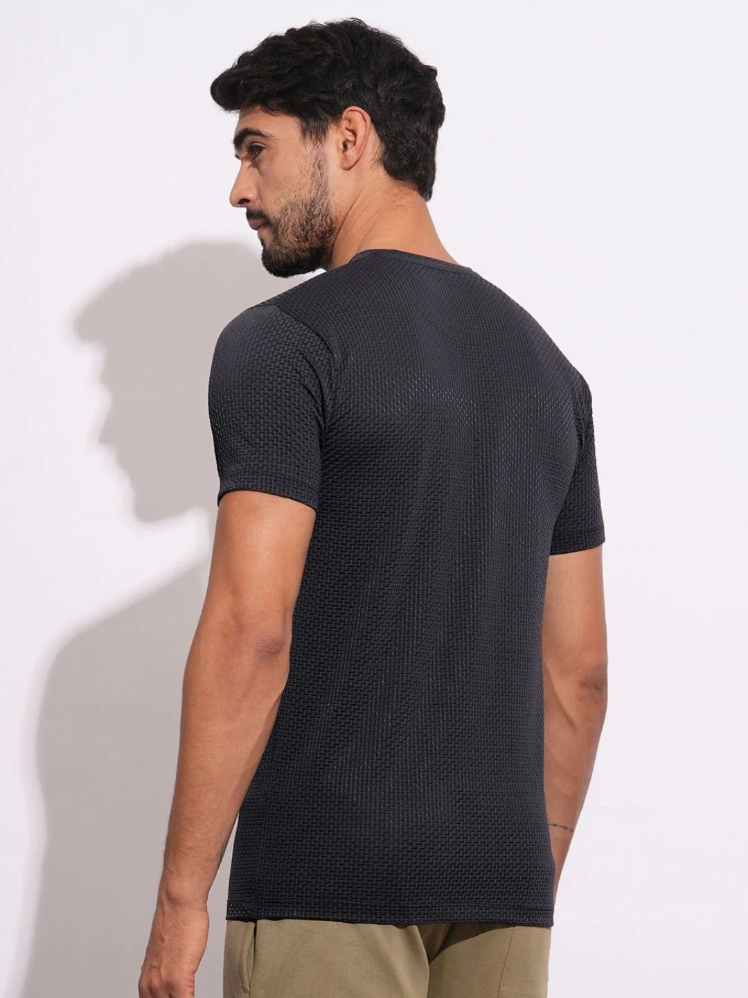 Being Human Men Self Design Round Neck Nylon Slim Fit T-shirt - Image 5