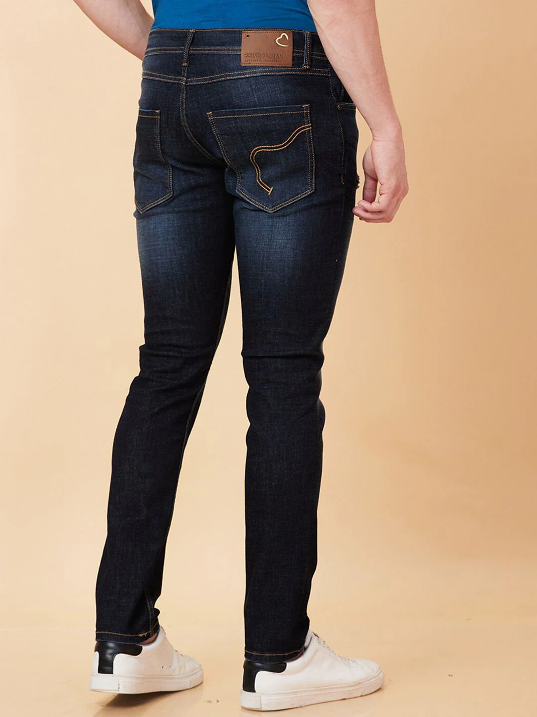 Being Human Men Skinny Fit Mid Rise Low Distress Light Fade Jeans - Image 5