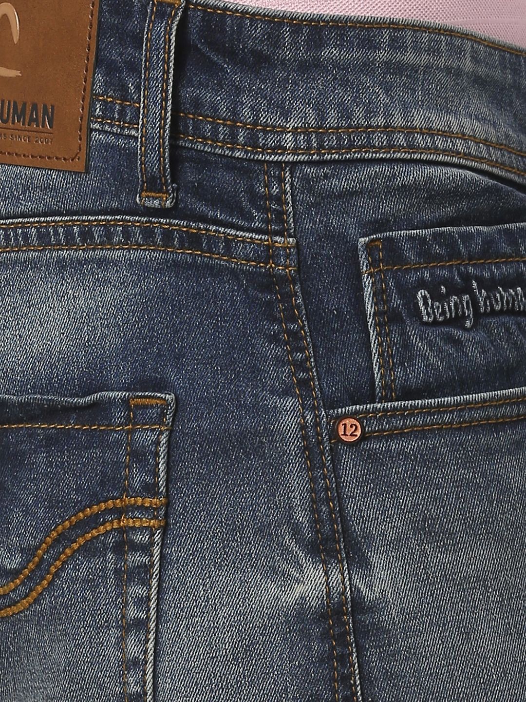 Being Human Men Slim Fit Clean Look Light Fade Jeans - Image 6