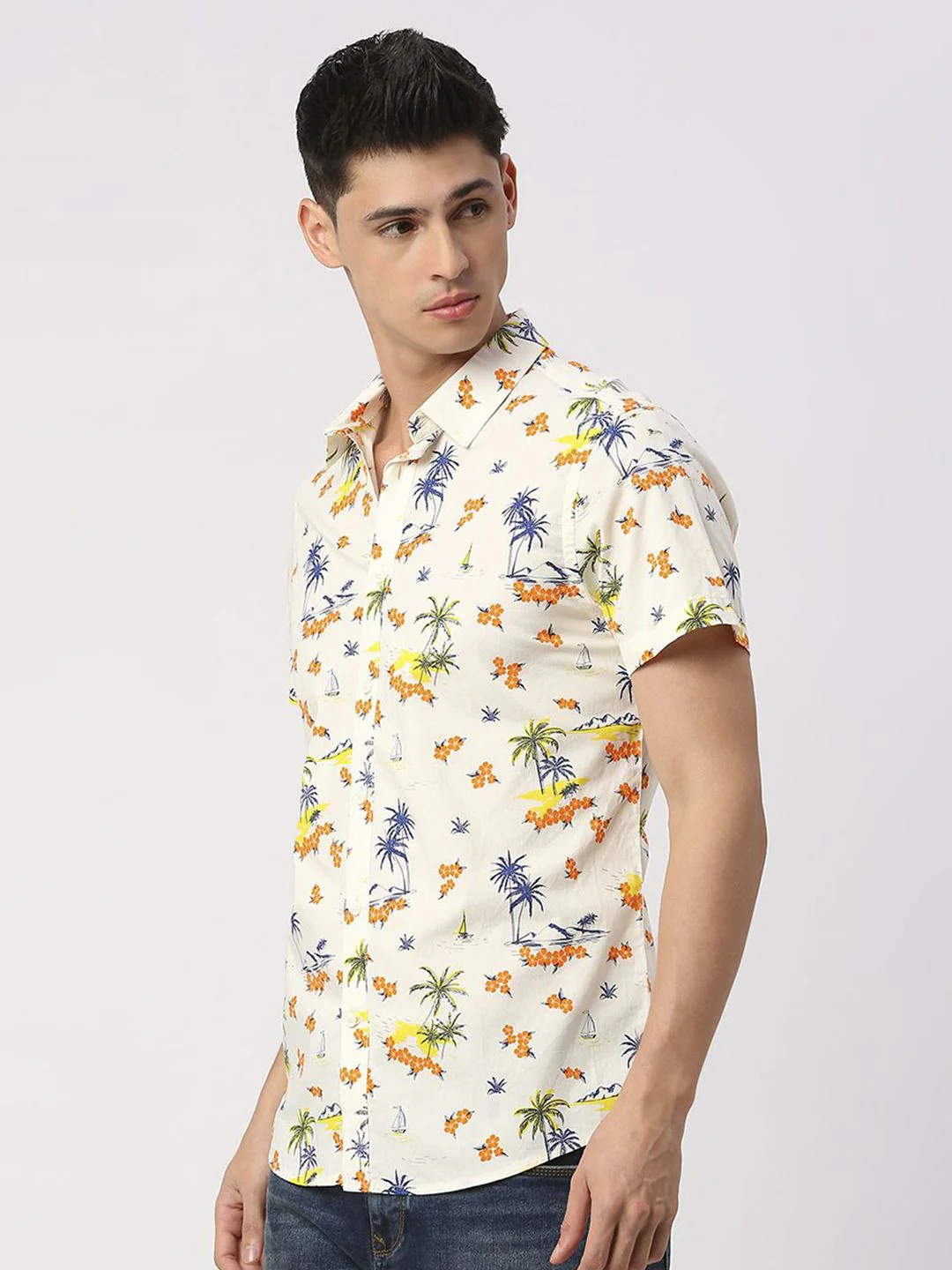 Being Human Men Slim Fit Floral Printed Opaque Casual Shirt - Image 5