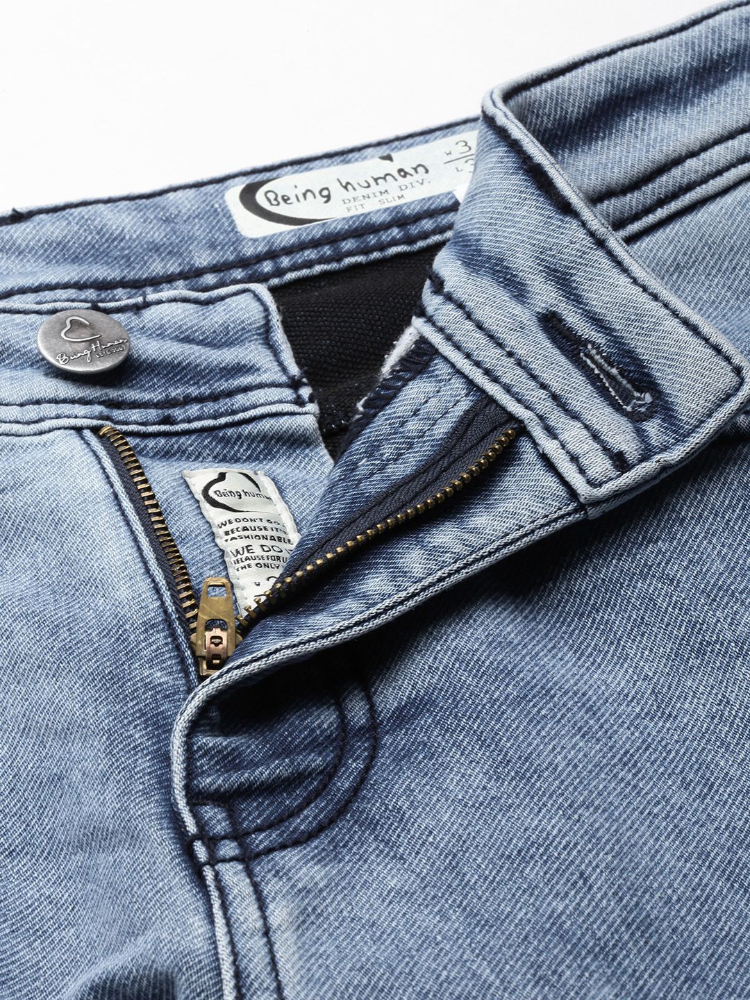 Being Human Men Slim Fit Heavy Fade Stretchable Jeans - Image 4
