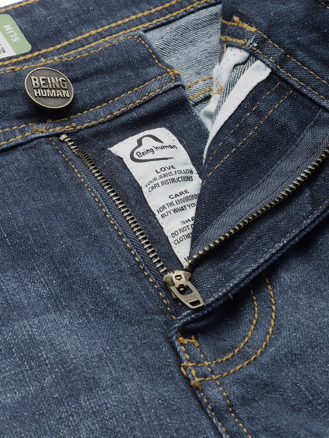 Being Human Men Slim Fit Heavy Fade Stretchable Jeans - Image 4