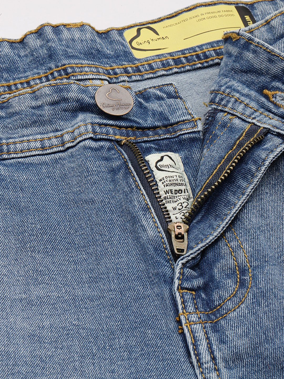 Being Human Men Slim Fit Heavy Fade Stretchable Jeans - Image 4