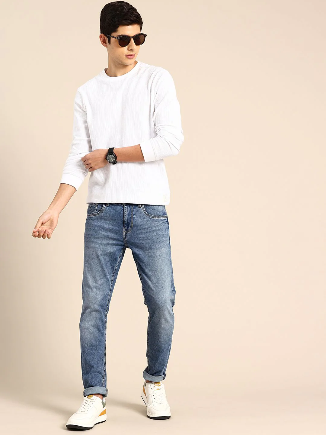 Being Human Men Slim Fit Heavy Fade Stretchable Jeans - Image 5