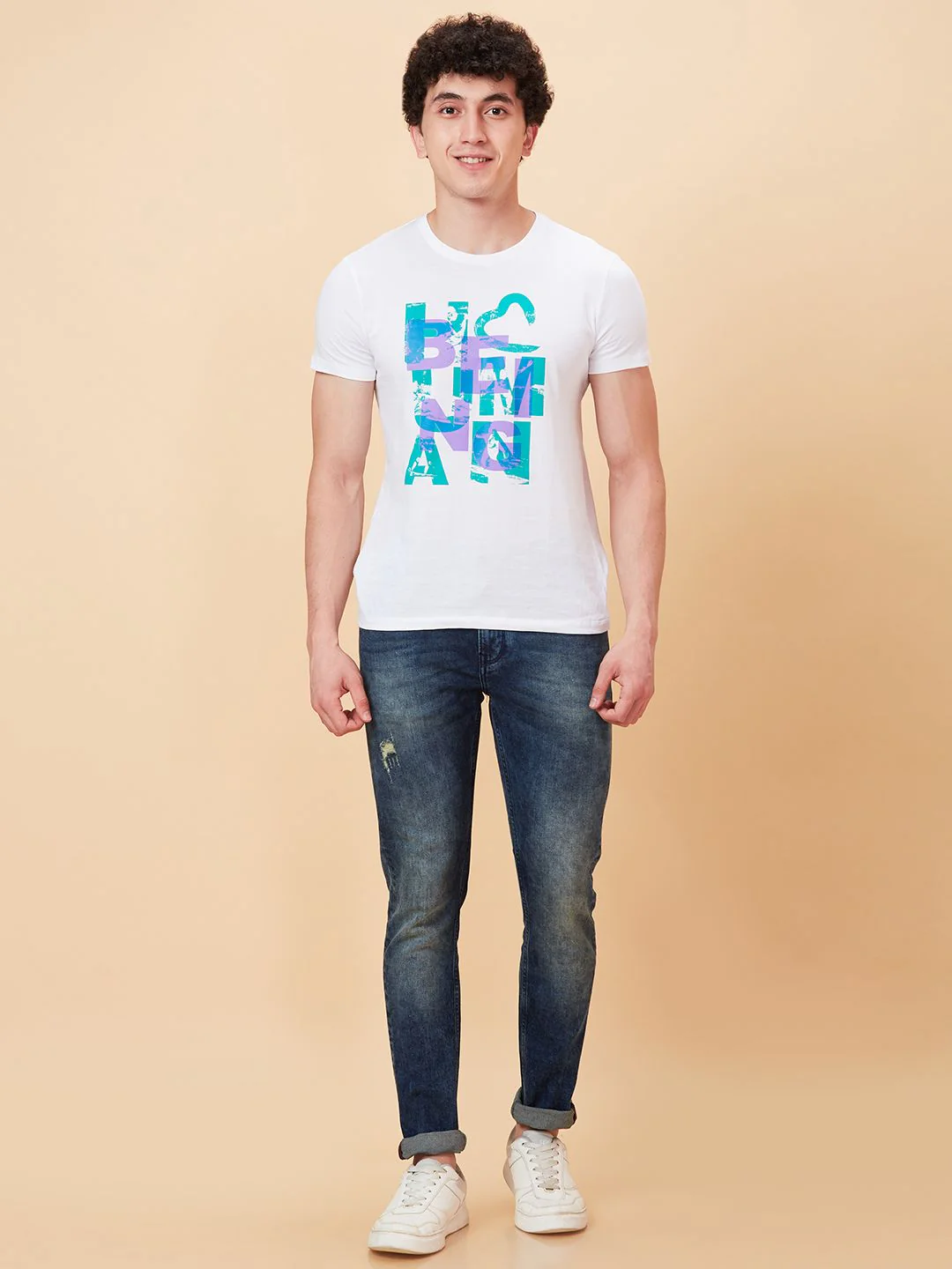 Being Human Men Slim Fit Low Distress Light Fade Jeans - Image 5