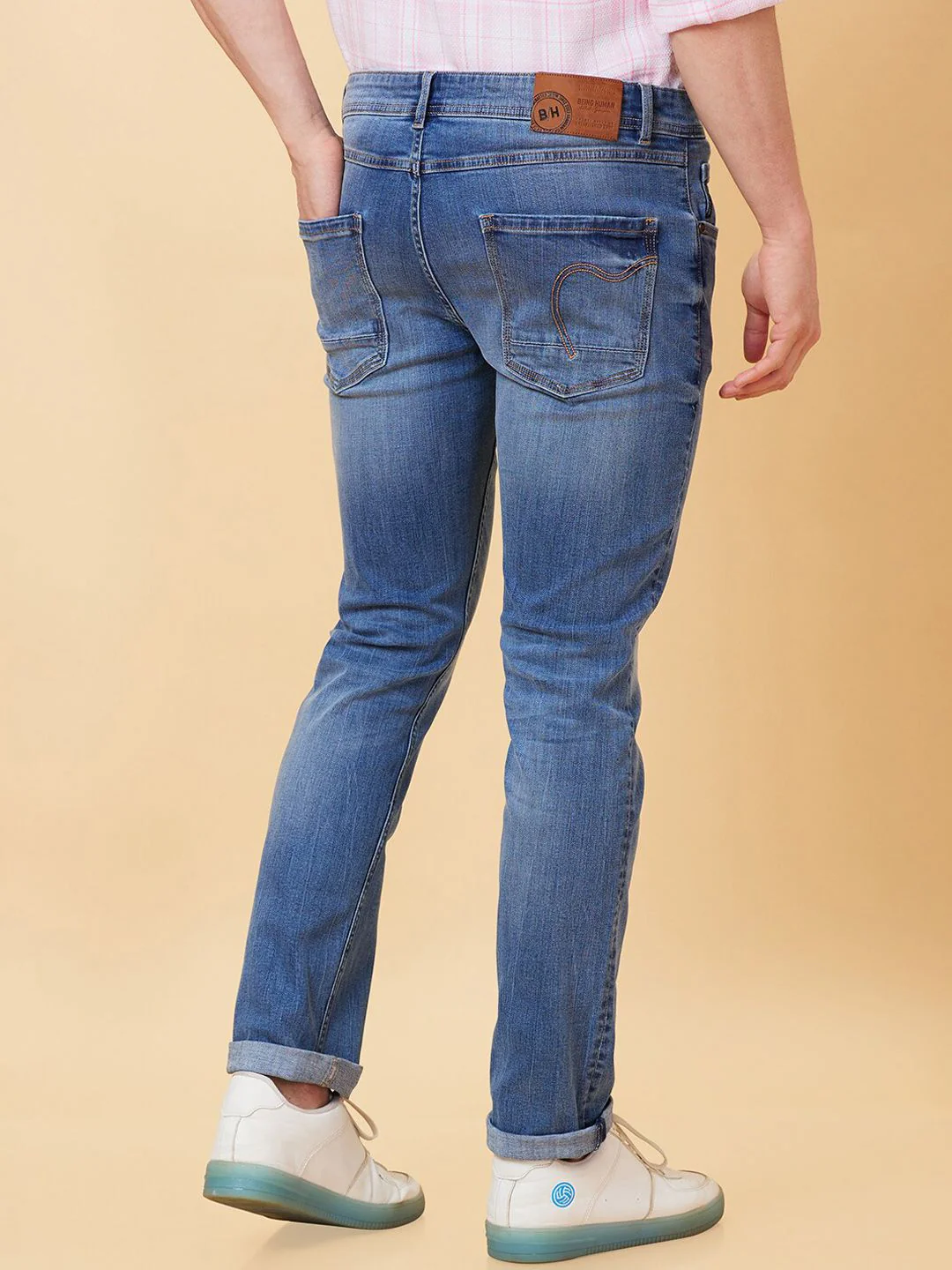 Being Human Men Slim Fit Mid Rise Clean Look Heavy Fade Jeans - Image 3